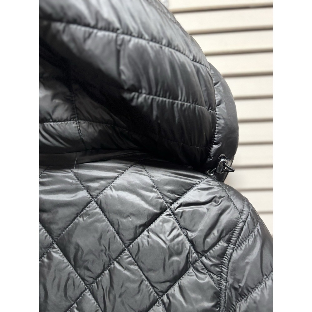 Gallery Puffer Jacket Zip/Snap Up Hood Size Large Zip Pockets Lined Black Toggle - Picture 6 of 9